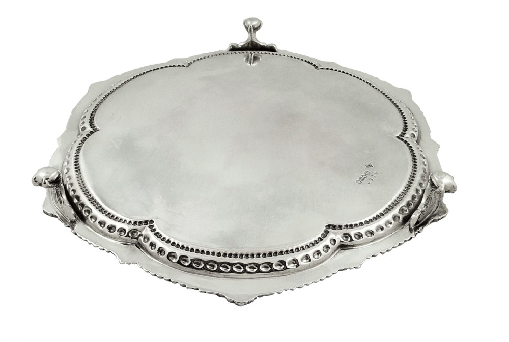Antique Victorian Sterling Silver Tray / Salver 1879 View VII