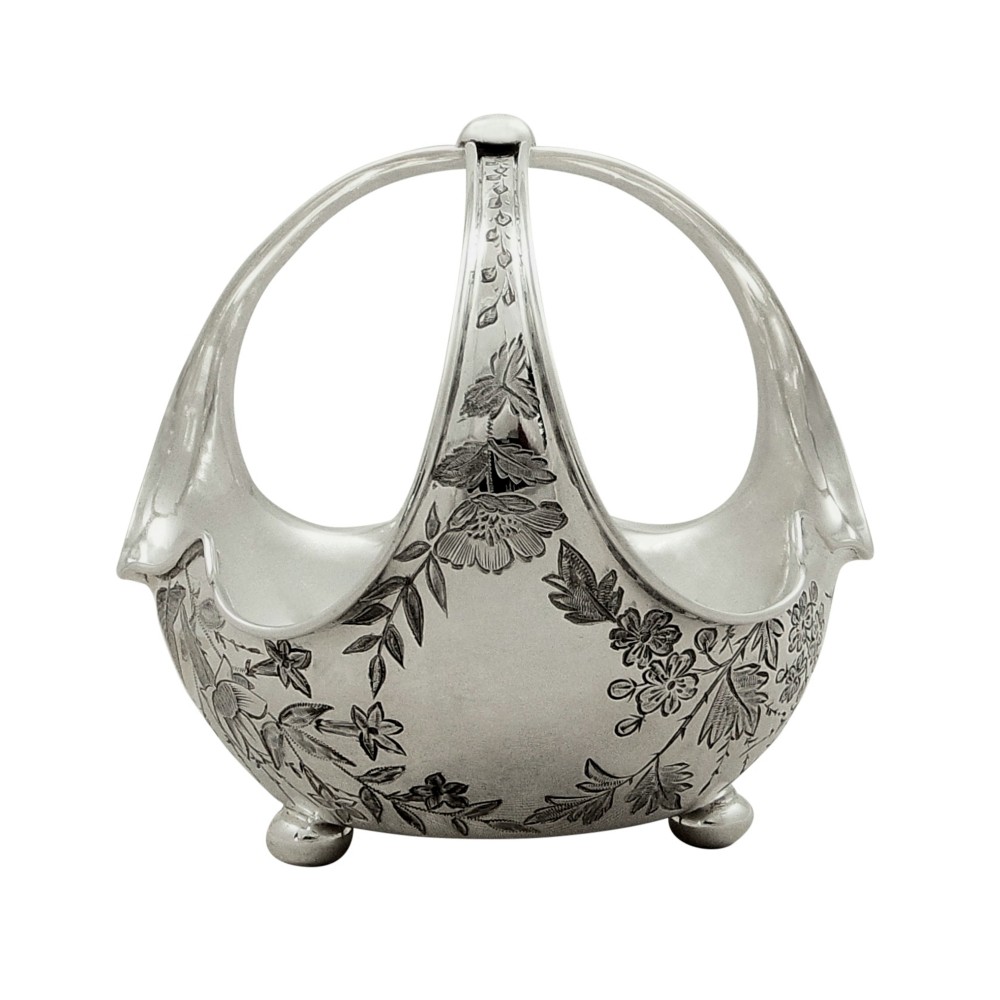 Antique Victorian Sterling Silver Basket / Dish 1884