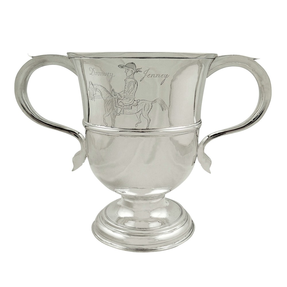 Antique Georgian Sterling Silver Loving Cup 1757 - Drowsey Jenney (Horse)
