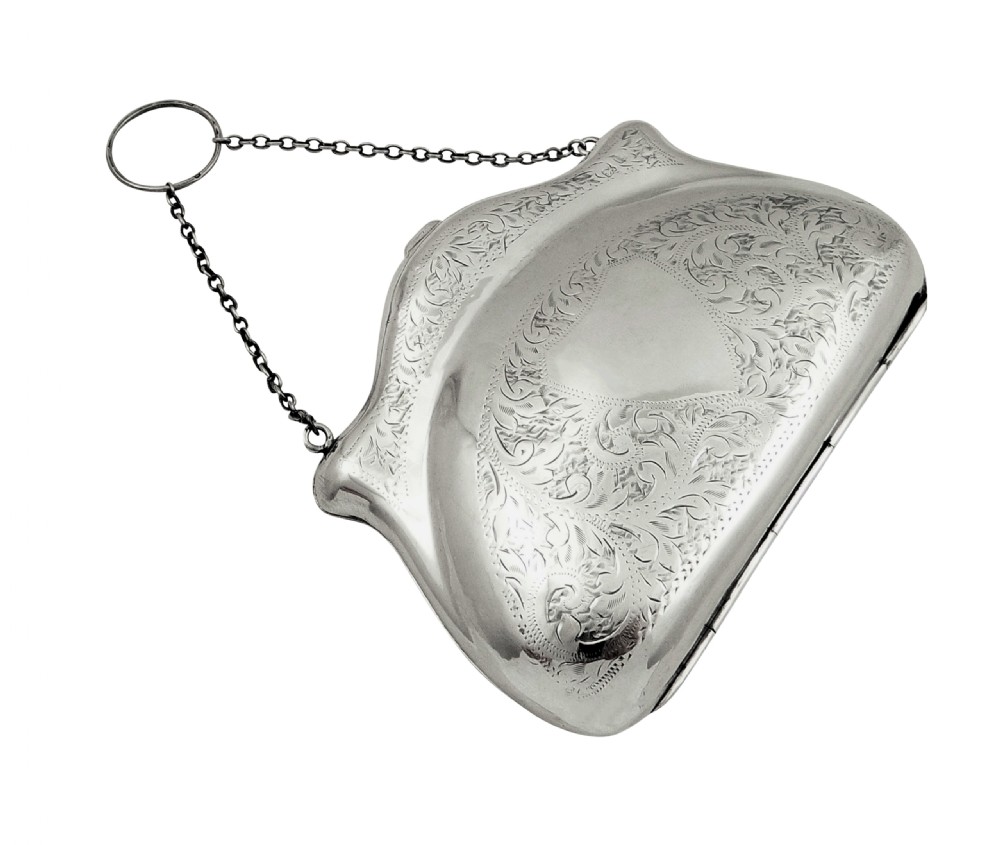 Antique Sterling Silver Purse 1918 View VIII