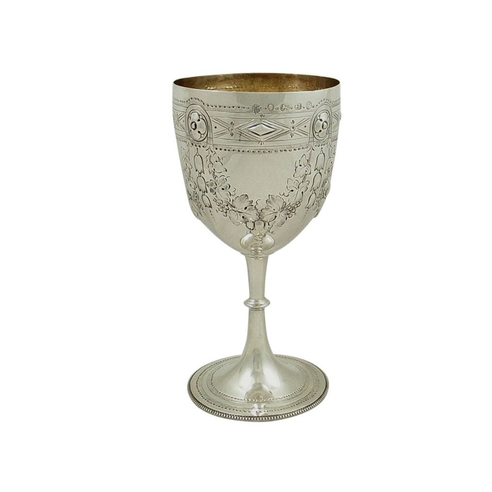 Antique Victorian Sterling Silver Wine Goblet 1873