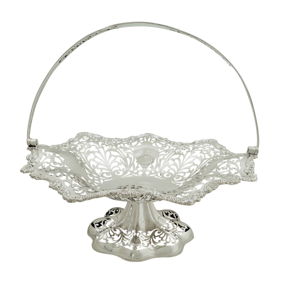 Antique Edwardian Sterling Silver Basket 1908
