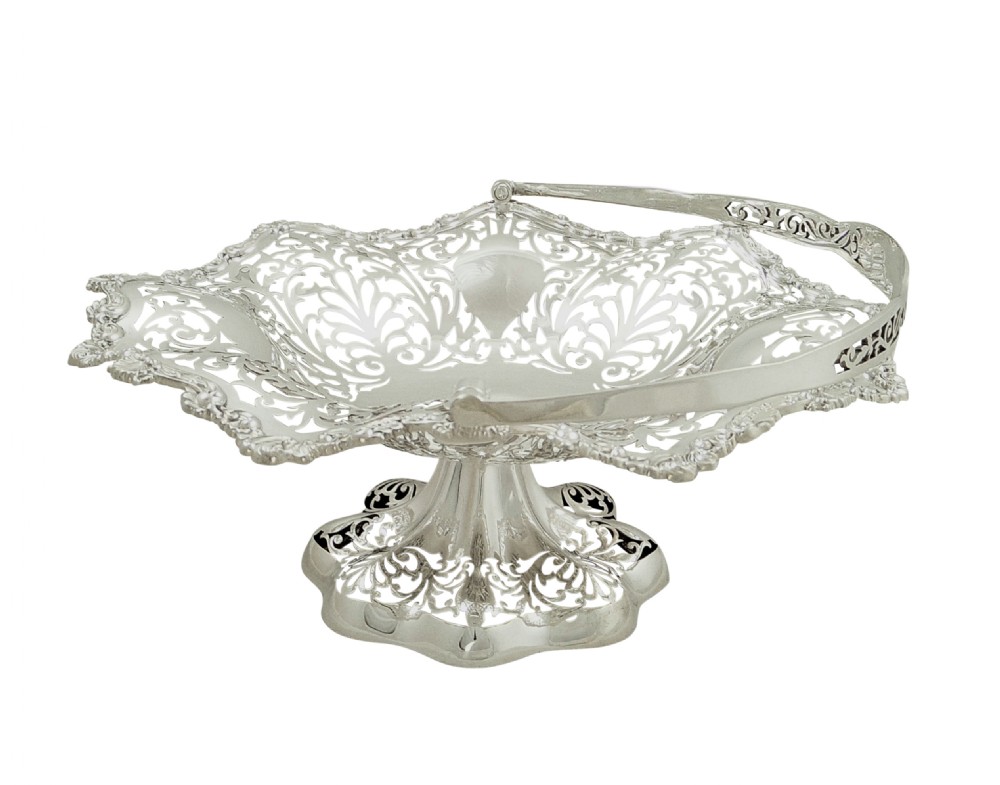 Antique Edwardian Sterling Silver Basket 1908 View VI