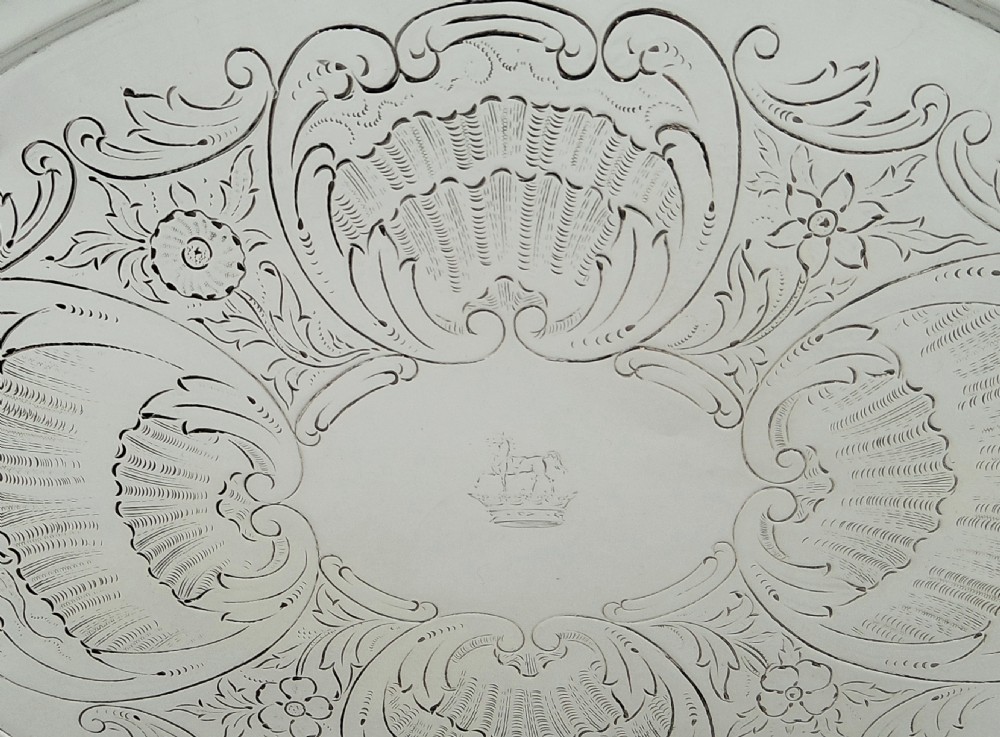 Antique Georgian Sterling Silver Tray 1804 View II