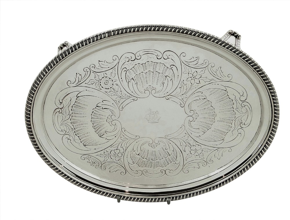 Antique Georgian Sterling Silver Tray 1804 View III