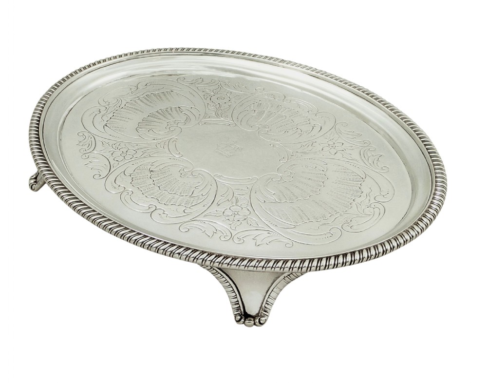Antique Georgian Sterling Silver Tray 1804 View V