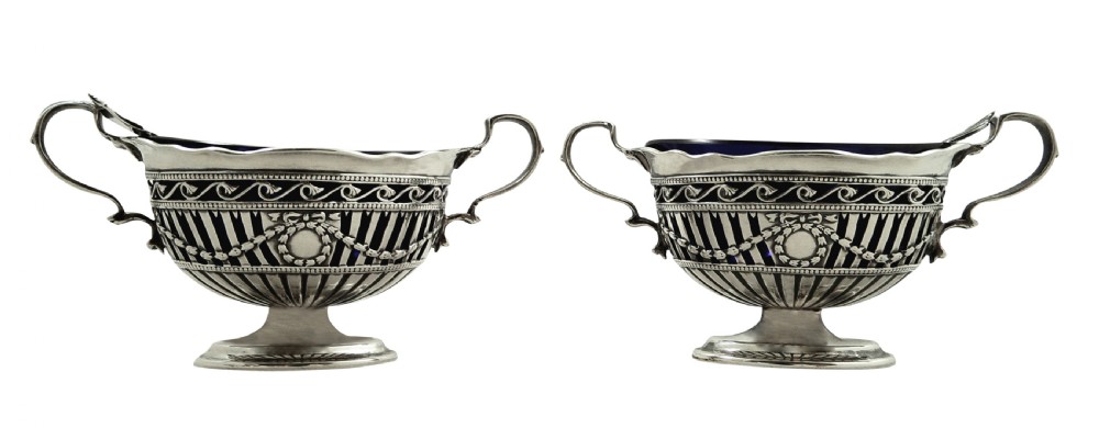 Antique Edwardian Sterling Silver 5 Piece Cruet Set 1908 View IV