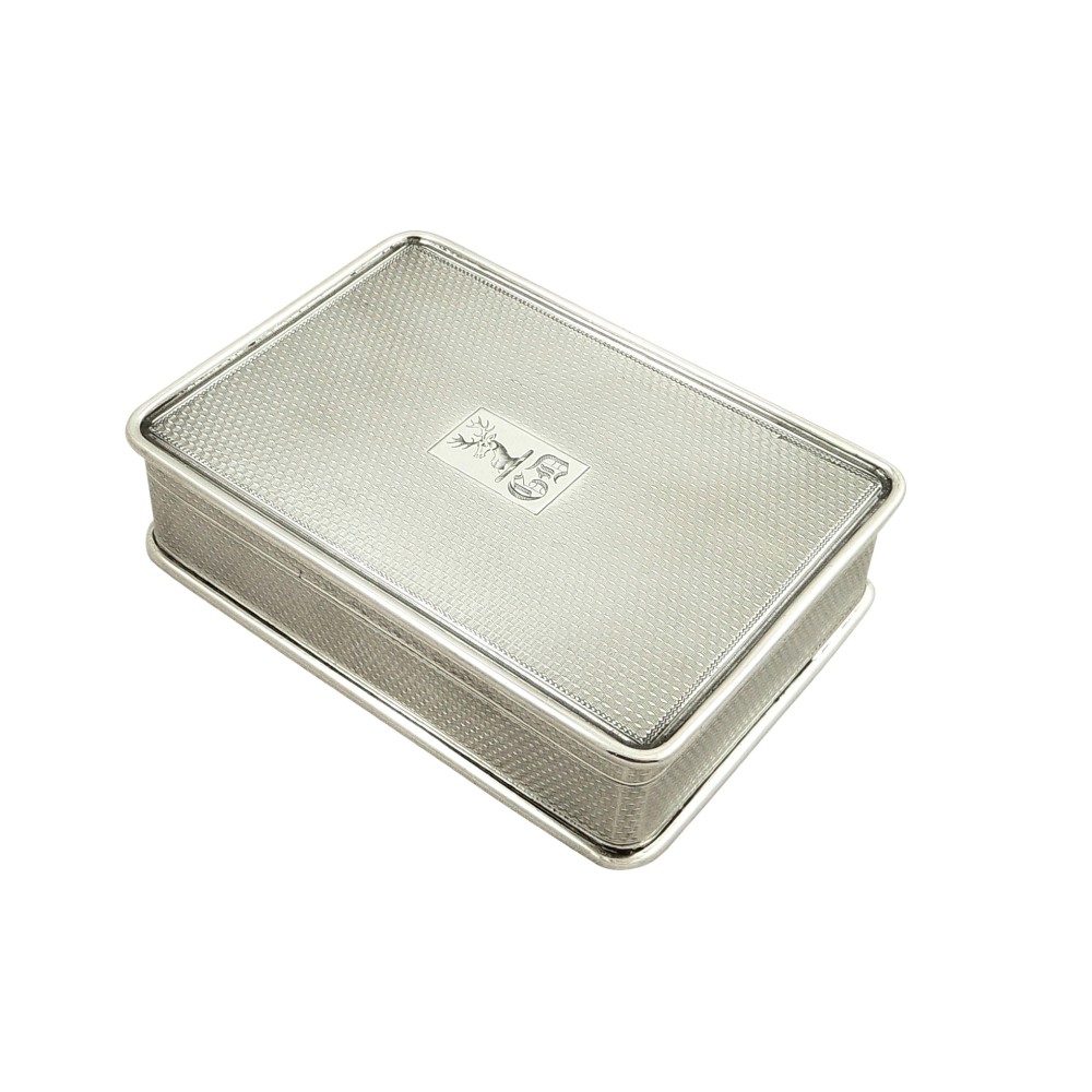 Large Antique Georgian Sterling Silver Table Snuff Box 1822 - 238g