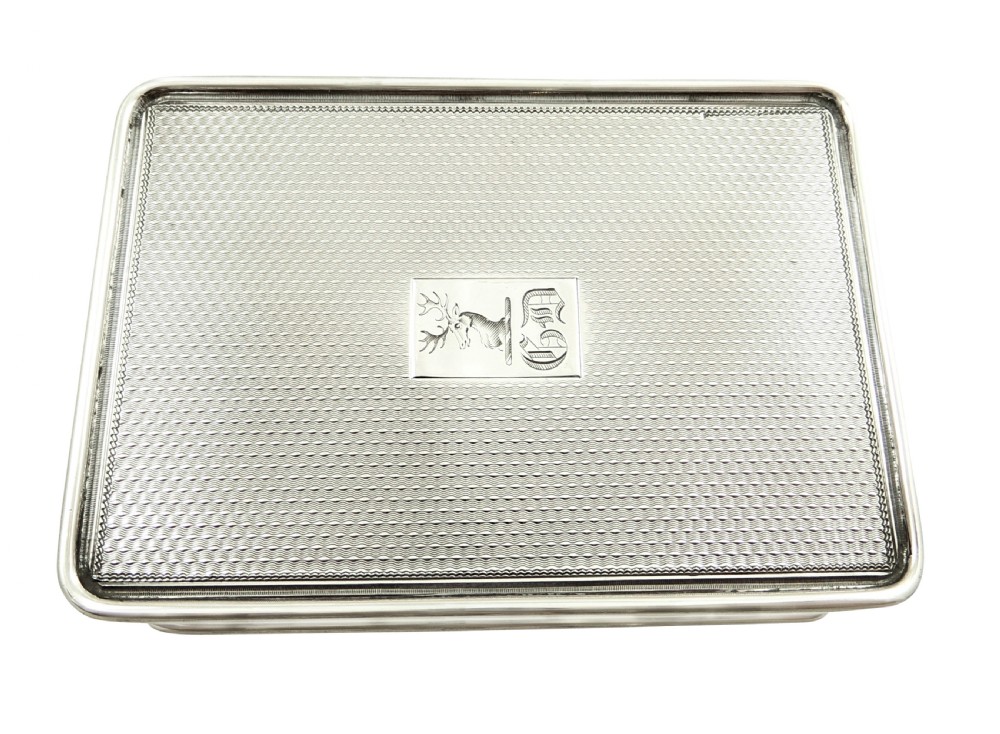 Large Antique Georgian Sterling Silver Table Snuff Box 1822 - 238g View V