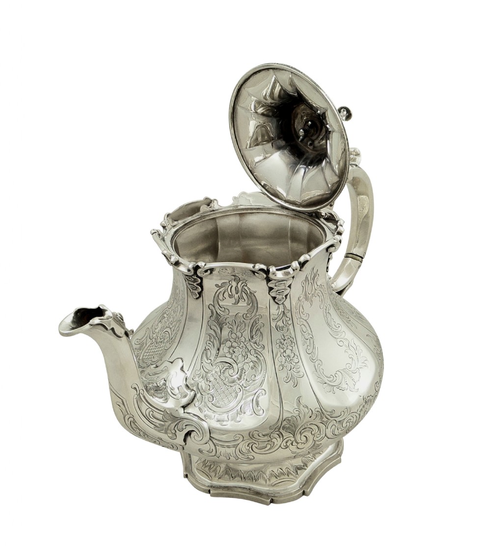 Antique Early Victorian Sterling Silver Teapot 1847 View VI