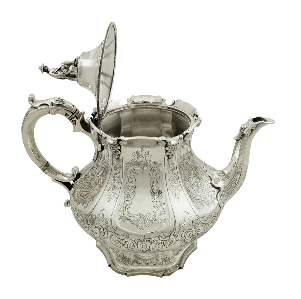 Antique Early Victorian Sterling Silver Teapot 1847 View IX