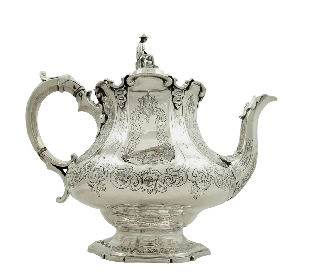 Antique Early Victorian Sterling Silver Teapot 1847 View XII