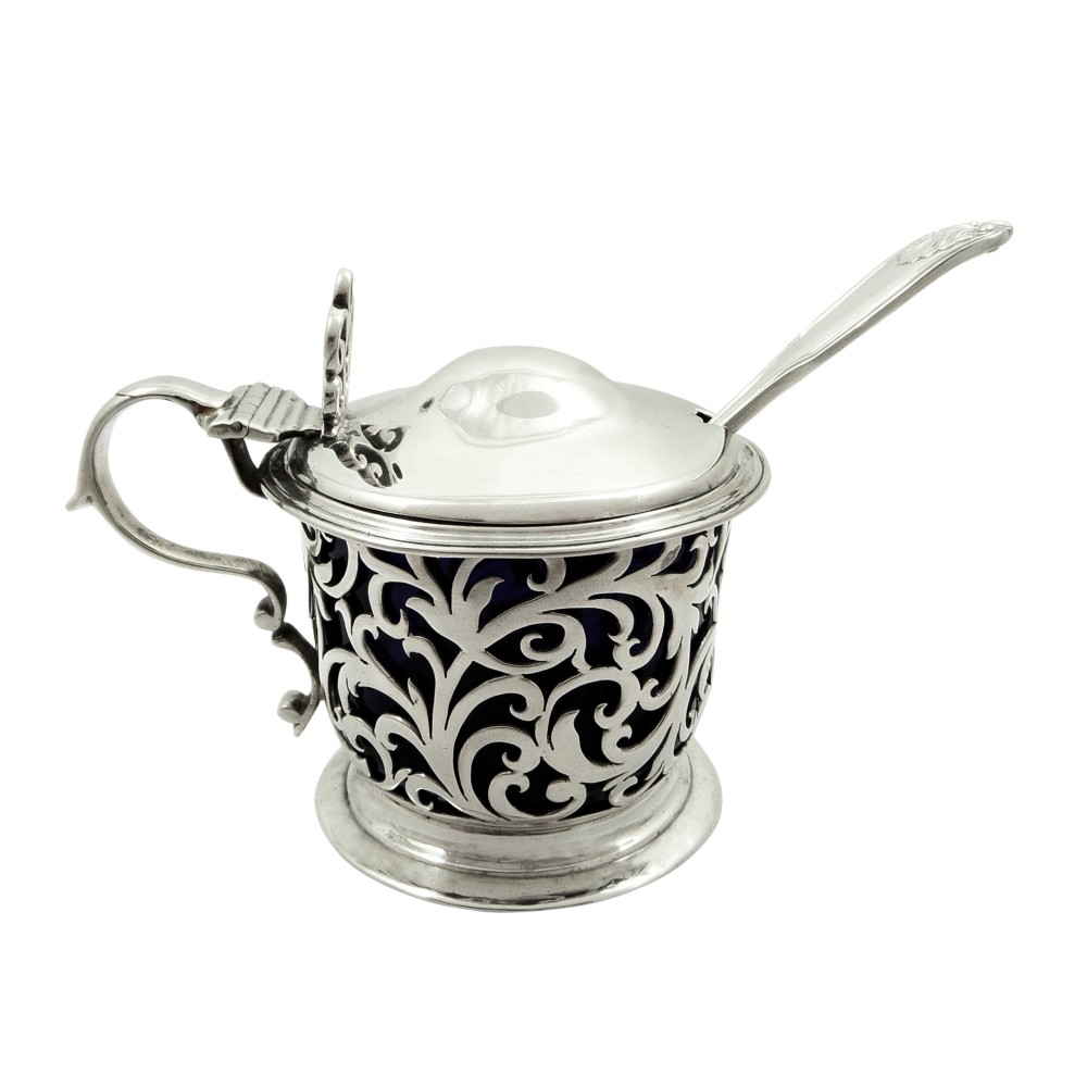 Antique Early Victorian Sterling Silver Mustard Pot 1841
