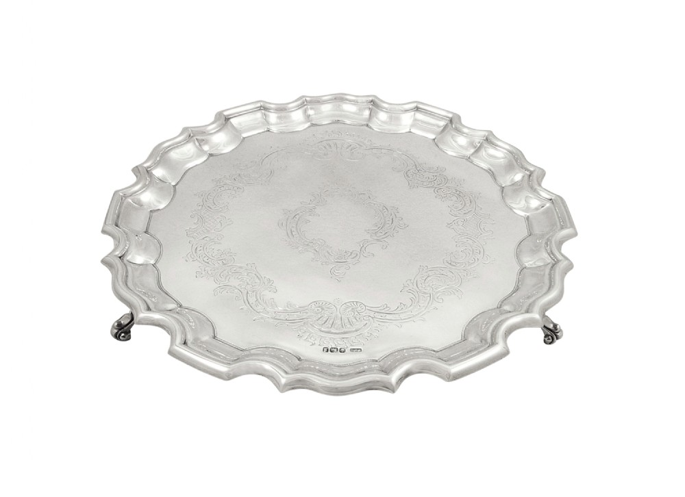 Antique Sterling Silver Tray / Salver 1911 View II