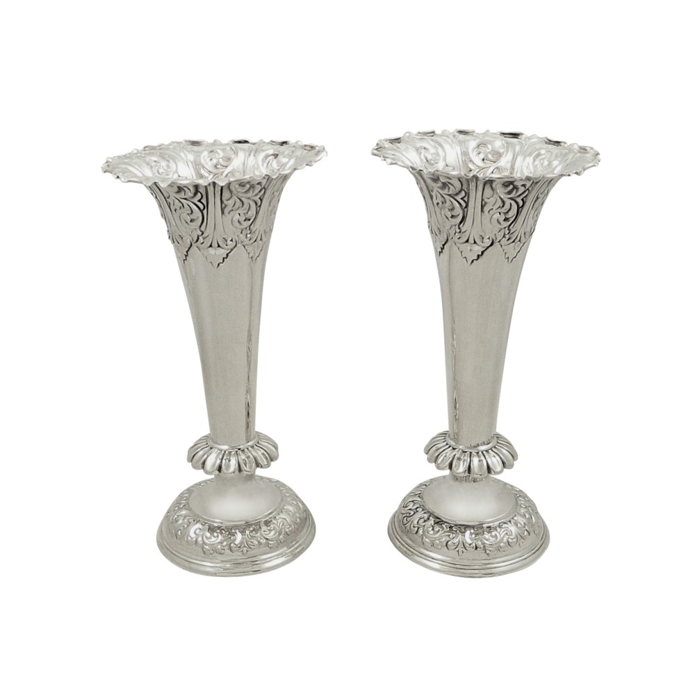 Pair of Antique Edwardian Sterling Silver 6