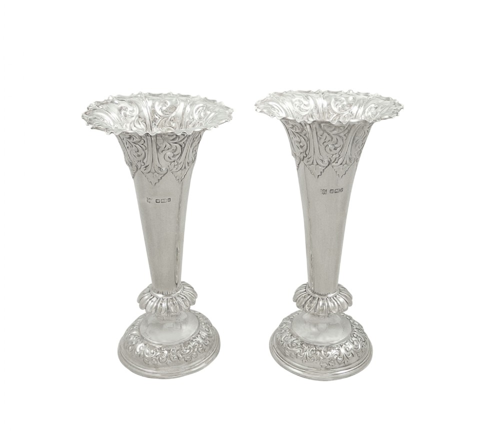 Pair of Antique Edwardian Sterling Silver 6
