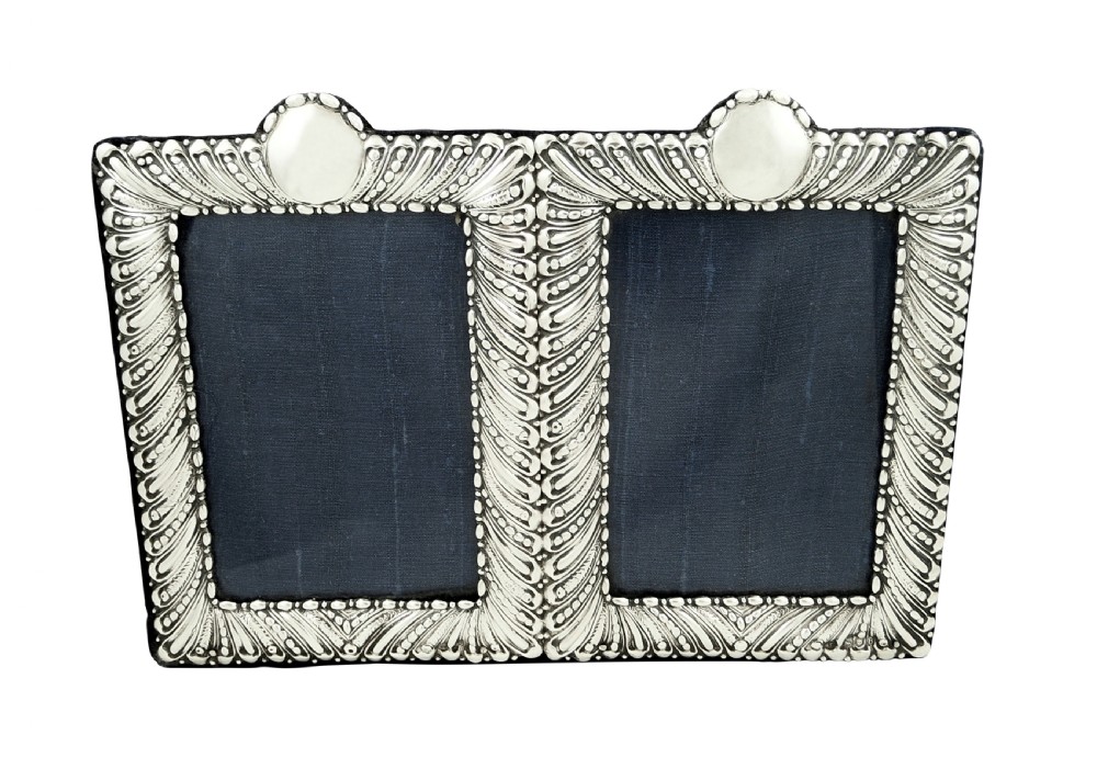 Antique Victorian Sterling Silver Double Photo Frame 1897 View III