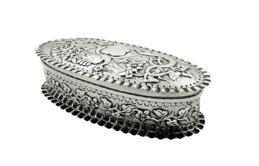 Antique Victorian Sterling Silver 'Fish' Trinket Box 1881 View VII