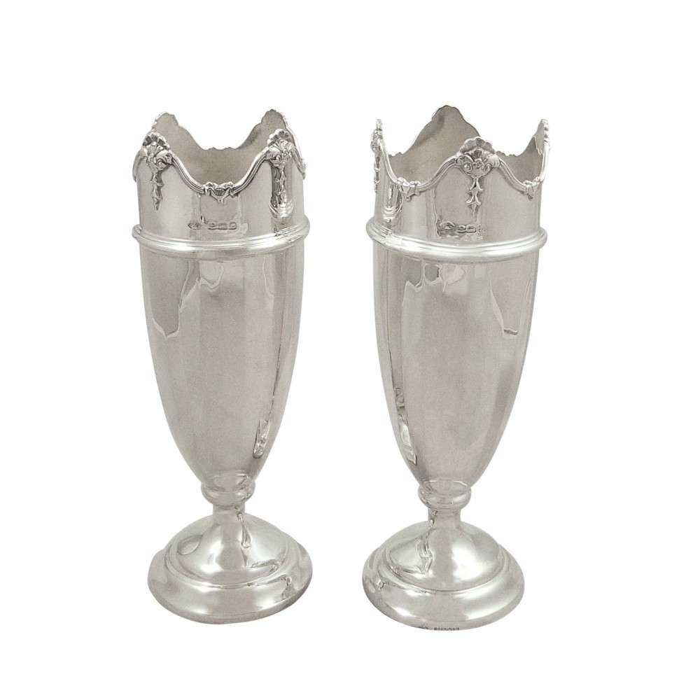Pair of Antique Sterling Silver 7