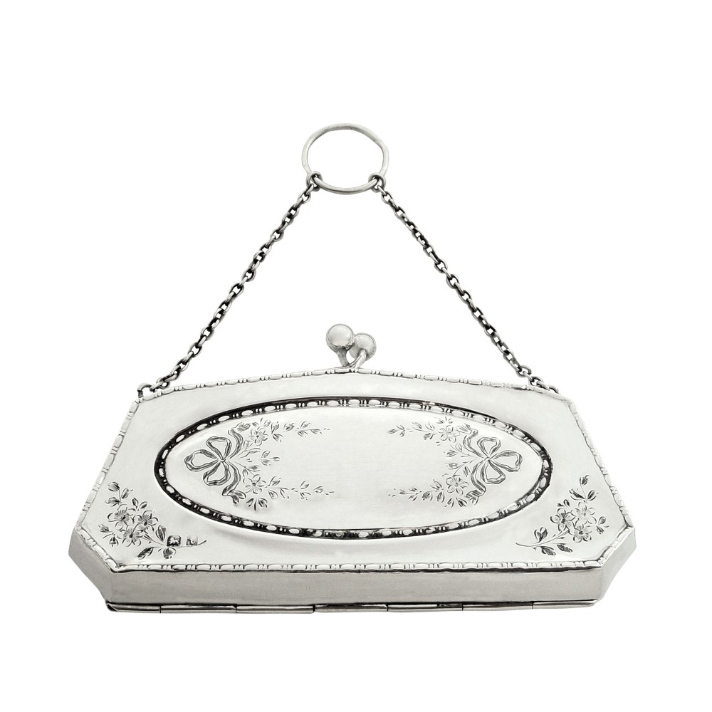 Antique Sterling Silver Purse 1918