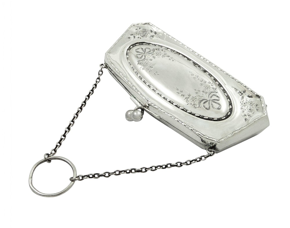 Antique Sterling Silver Purse 1918 View IV