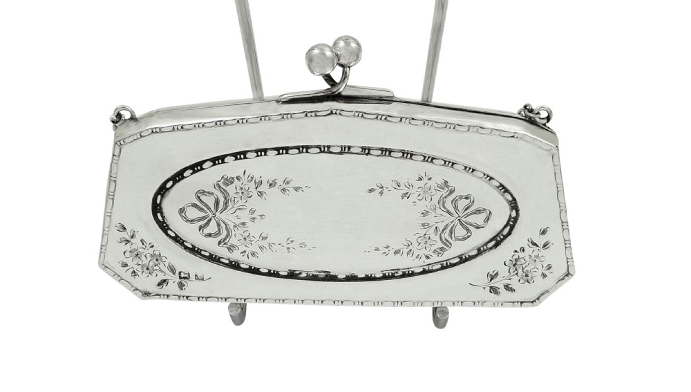 Antique Sterling Silver Purse 1918 View VIII
