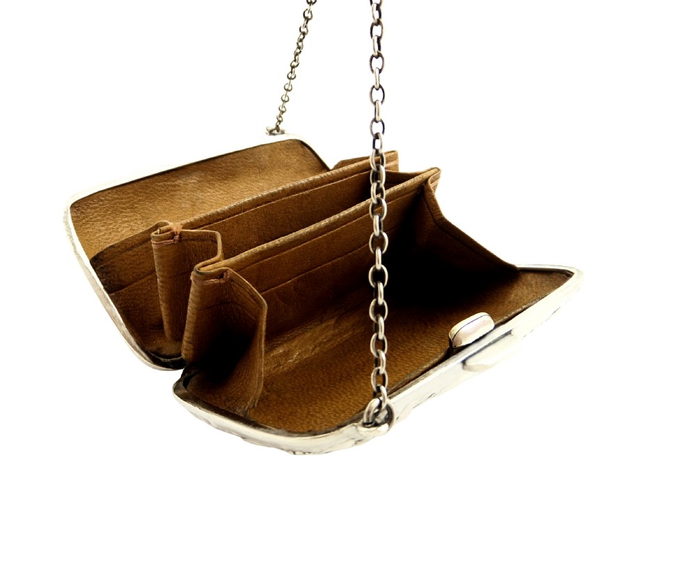 Antique Sterling Silver Purse 1912 View II
