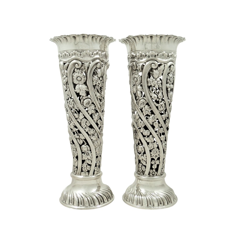 Pair of Antique Edwardian Sterling Silver 9