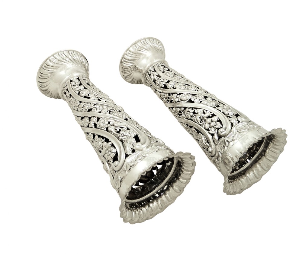 Pair of Antique Edwardian Sterling Silver 9