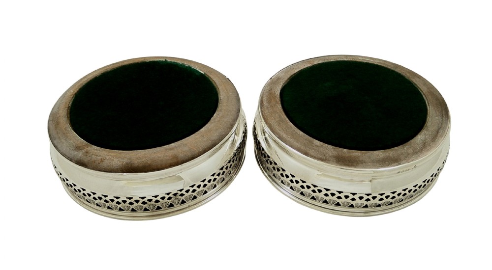 Pair of Vintage Sterling Silver Wine/Champagne Coasters View IV