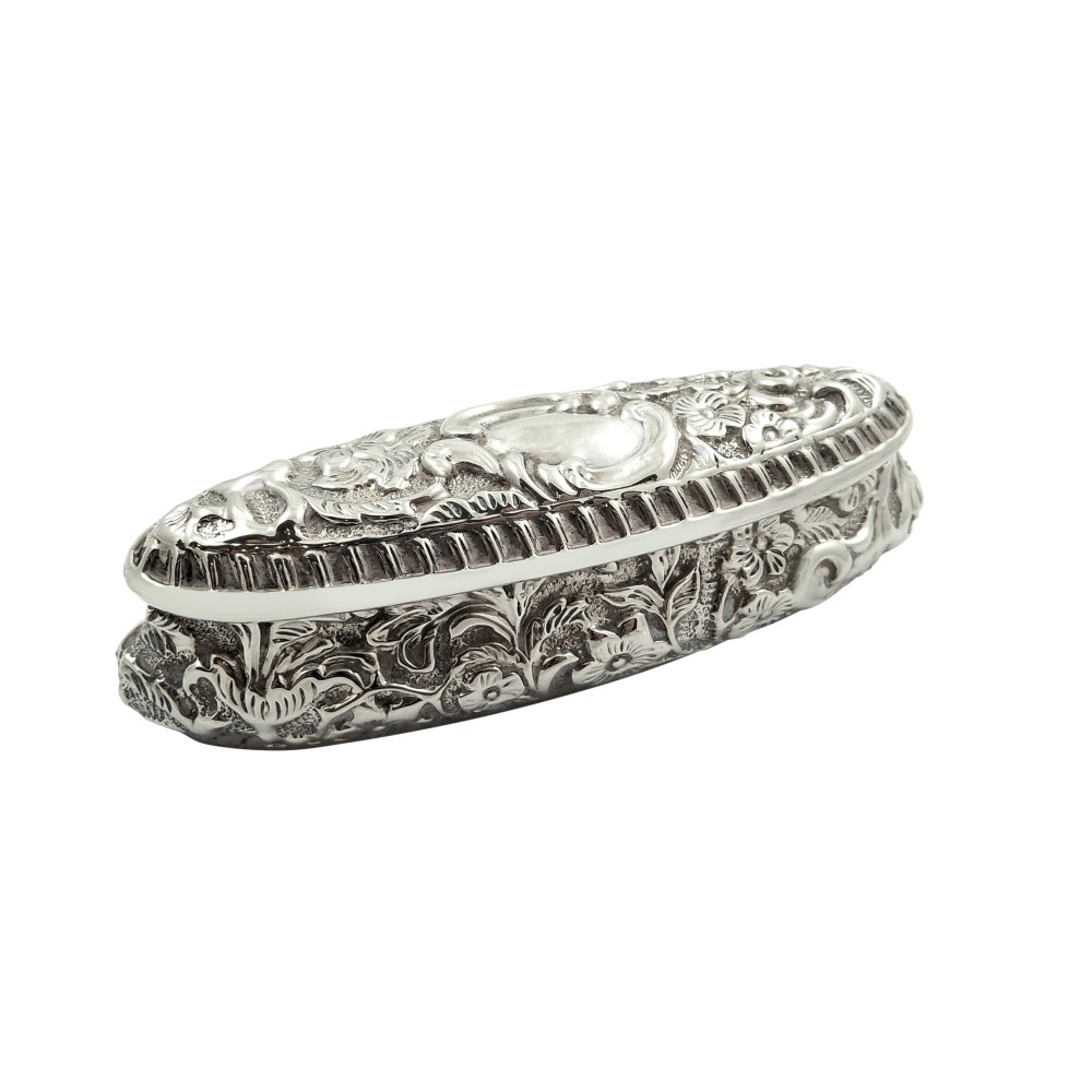 Antique Edwardian Sterling Silver Trinket Box 1901