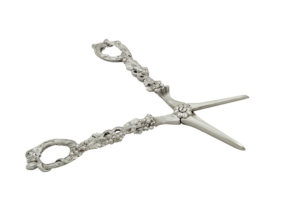 Antique Victorian Sterling Silver Grape Scissors / Shears in Case 1871 View II