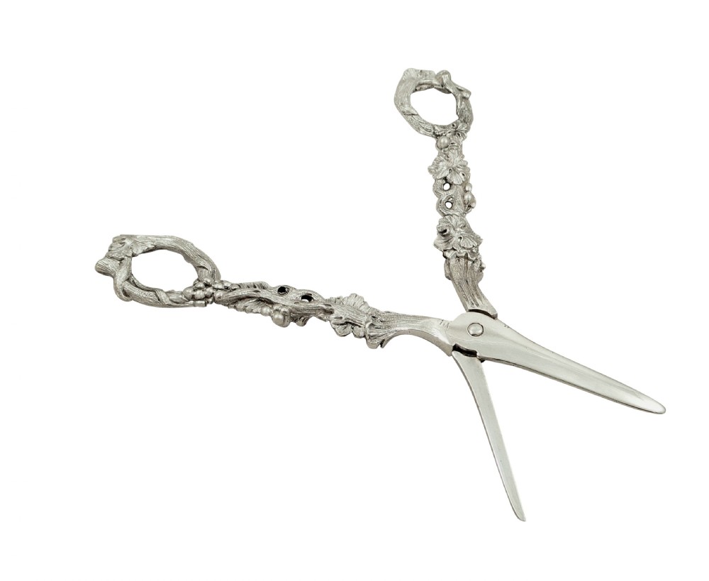 Antique Victorian Sterling Silver Grape Scissors / Shears in Case 1871 View VIII
