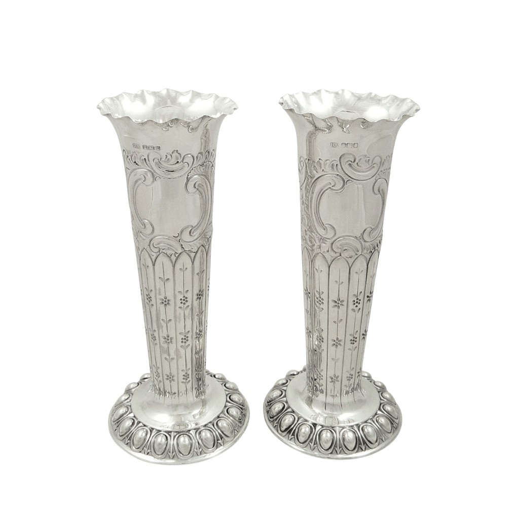 Pair of Antique Edwardian Sterling Silver 8