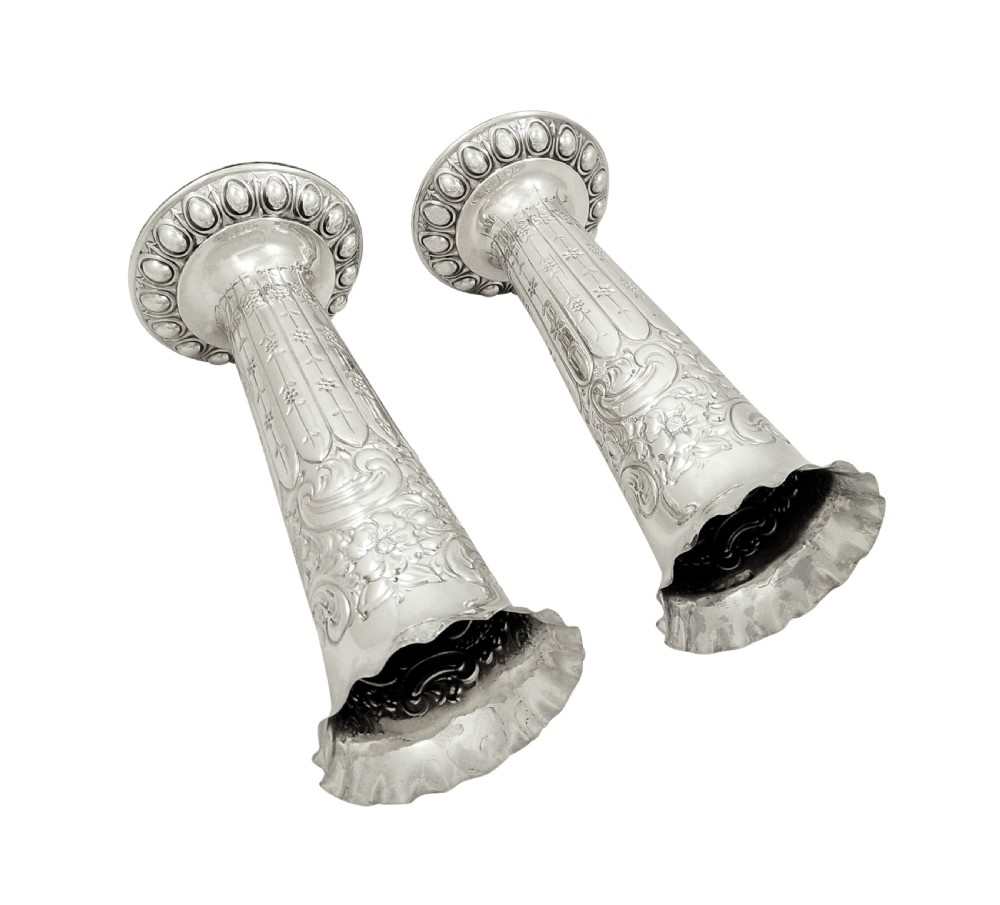 Pair of Antique Edwardian Sterling Silver 8