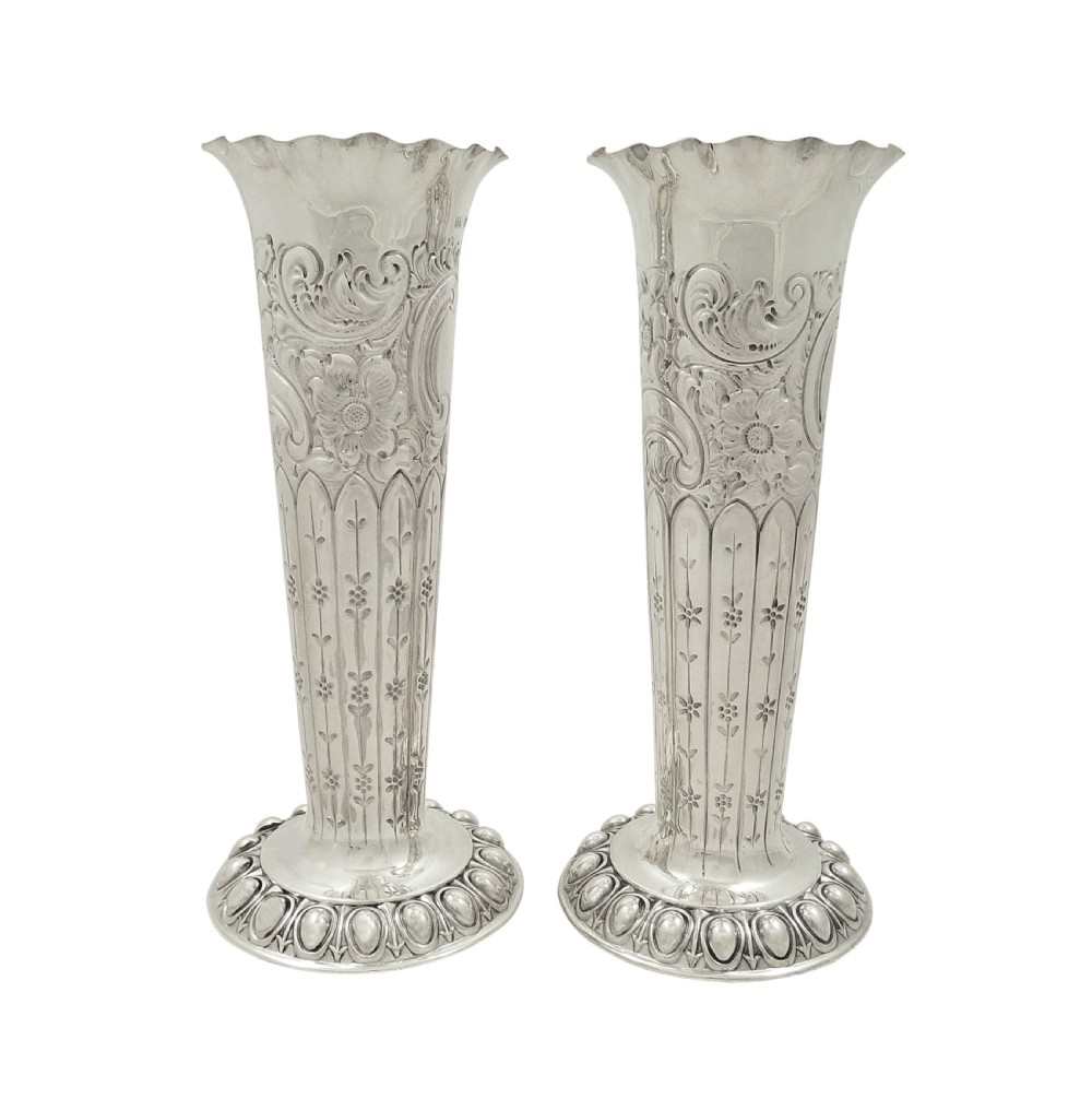 Pair of Antique Edwardian Sterling Silver 8
