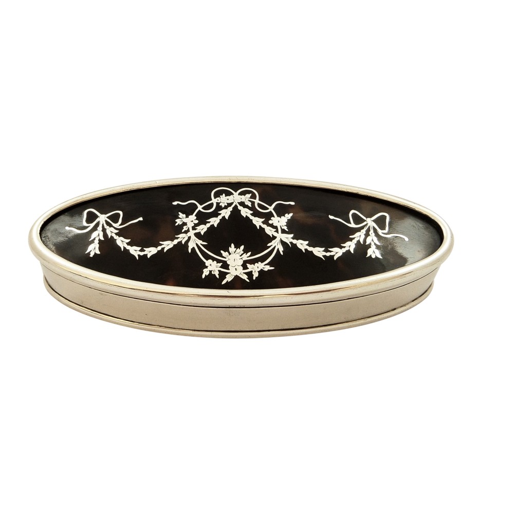 Antique Sterling Silver & Tortoiseshell Trinket Box 1913