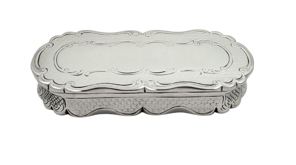 Antique Victorian Sterling Silver Snuff Box 1847 View V