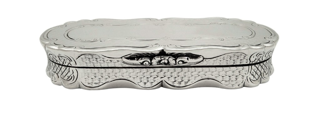 Antique Victorian Sterling Silver Snuff Box 1847 View X