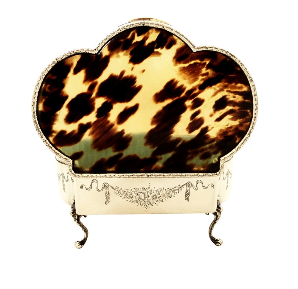 Antique Edwardian Sterling Silver & Tortoiseshell Trinket Box 1906 View VII