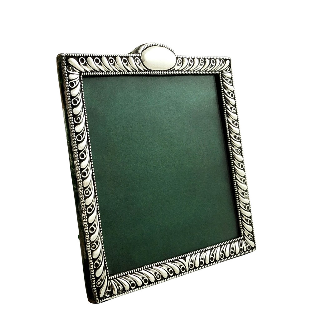 Antique Edwardian Sterling Silver Square Photo Frame 1901