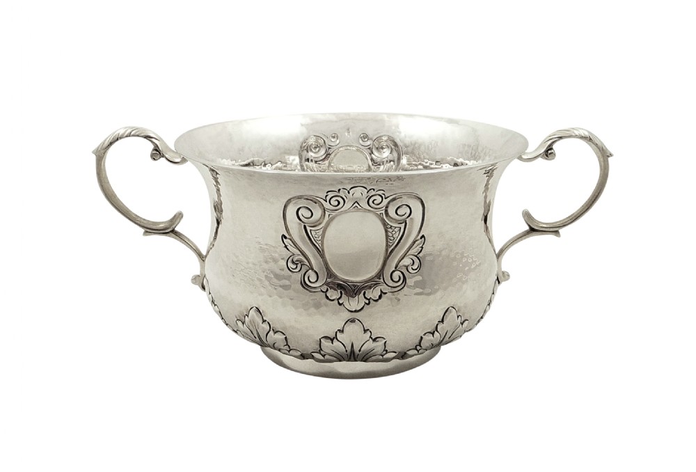 Antique Edwardian Sterling Silver Porringer with Lid 1902 View V