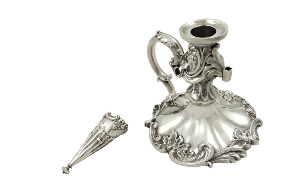 Antique Early Victorian Sterling Silver Chamberstick 1838 View VI