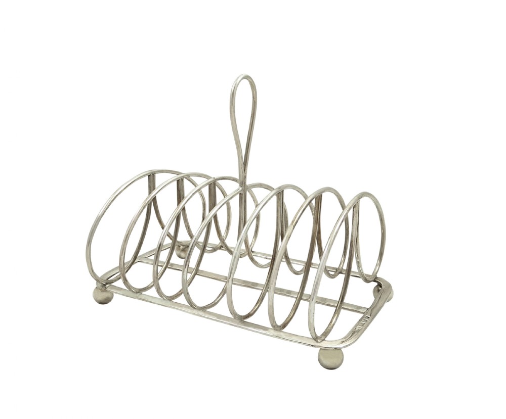 Antique Georgian Sterling Silver Toastrack 1821 View V