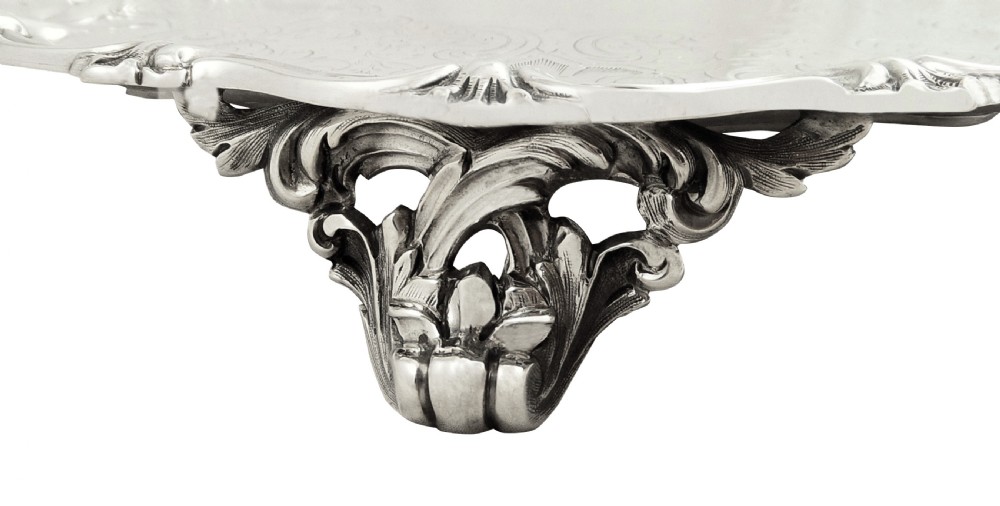 Antique Early Victorian Sterling Silver Tray / Salver 1846 View V