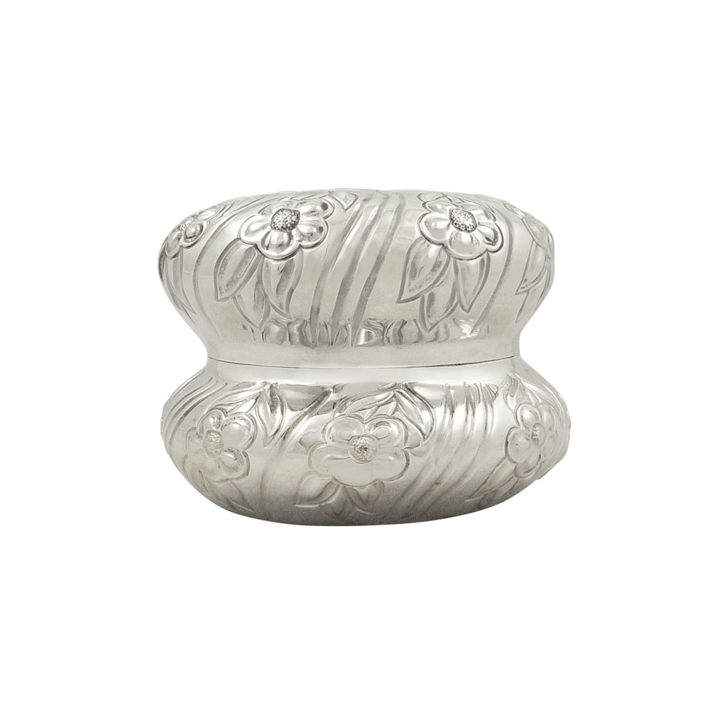 Antique Victorian Scottish Sterling Silver Vanity Pot / Trinket Box 1888