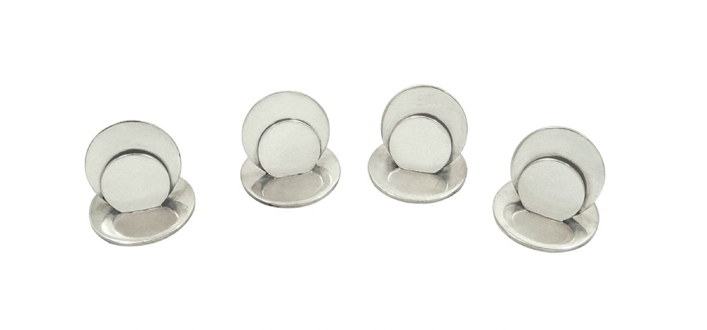 Set of 4 Antique Sterling Silver Menu / Card Holders 1914 View II