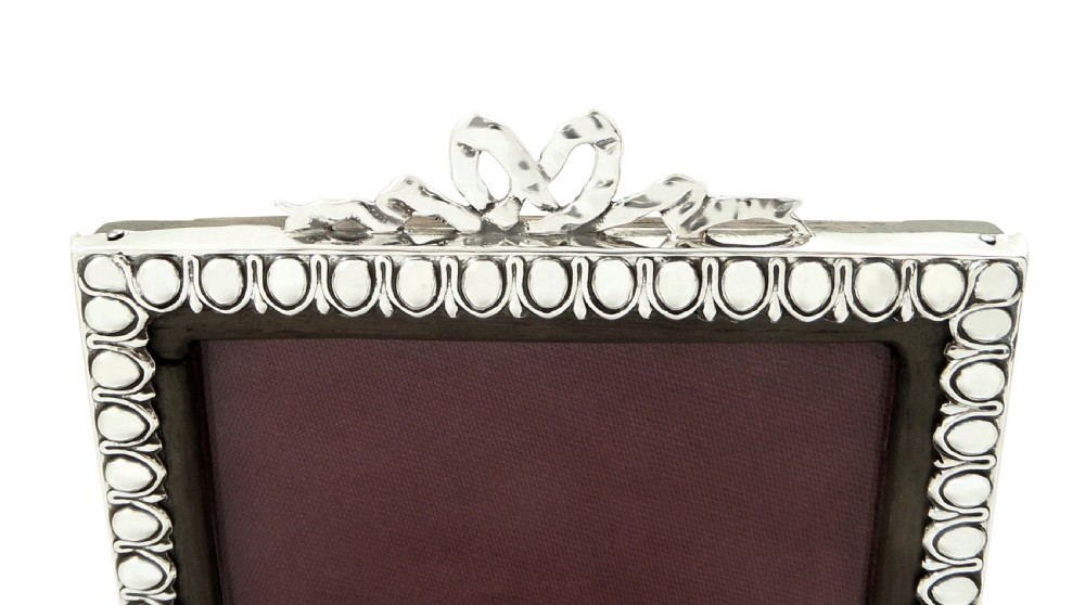 Antique Victorian Sterling Silver 'Bow' Photo Frame 1900 View V