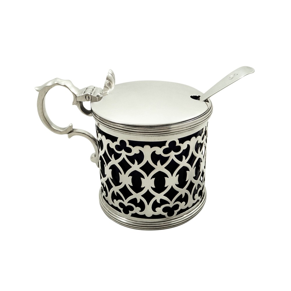 Antique Victorian Sterling Silver Mustard Pot 1896