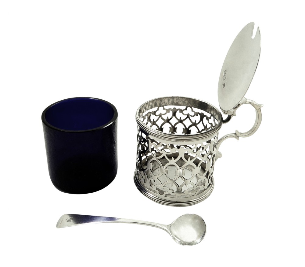 Antique Victorian Sterling Silver Mustard Pot 1896 View V
